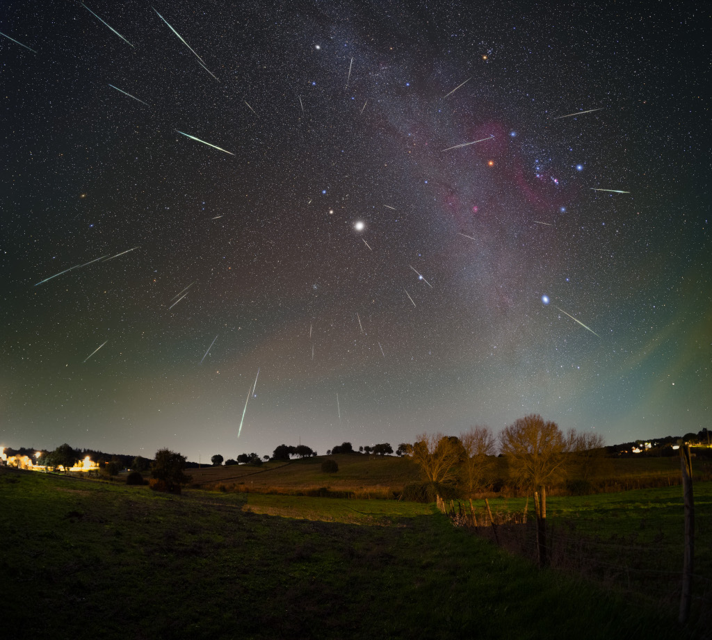 APOD/NASA Jupiter and the Meteors from Gemini
